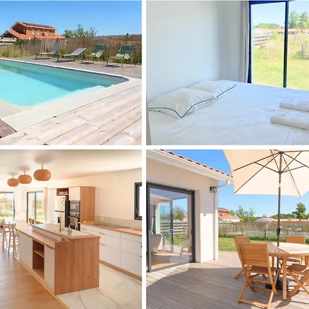 Maison Calme Biscarosse Avec Piscine - 10 Min 빌라 비스카로세