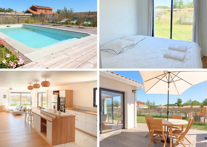 Maison Calme Biscarosse Avec Piscine - 10 Min فيلة بيسكاروس