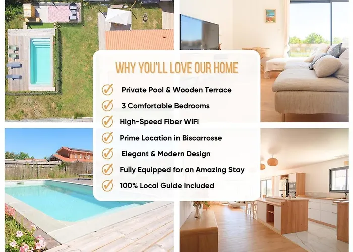 فيلة Maison Calme Biscarosse Avec Piscine - 10 Min *