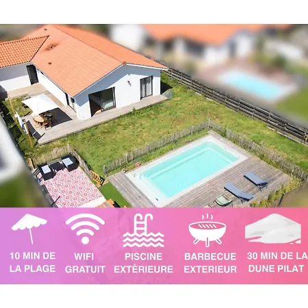 Villa Maison Calme Biscarosse Avec Piscine - 10 Min *