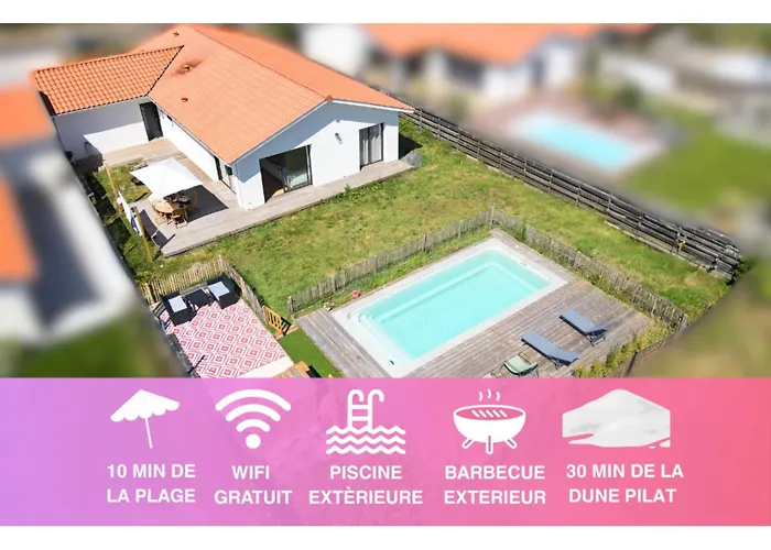 别墅 Maison Calme Biscarosse Avec Piscine - 10 Min *