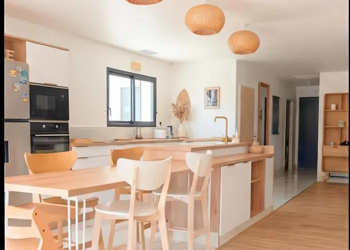 Maison Calme Biscarosse Avec Piscine - 10 Min 别墅 比斯卡罗斯